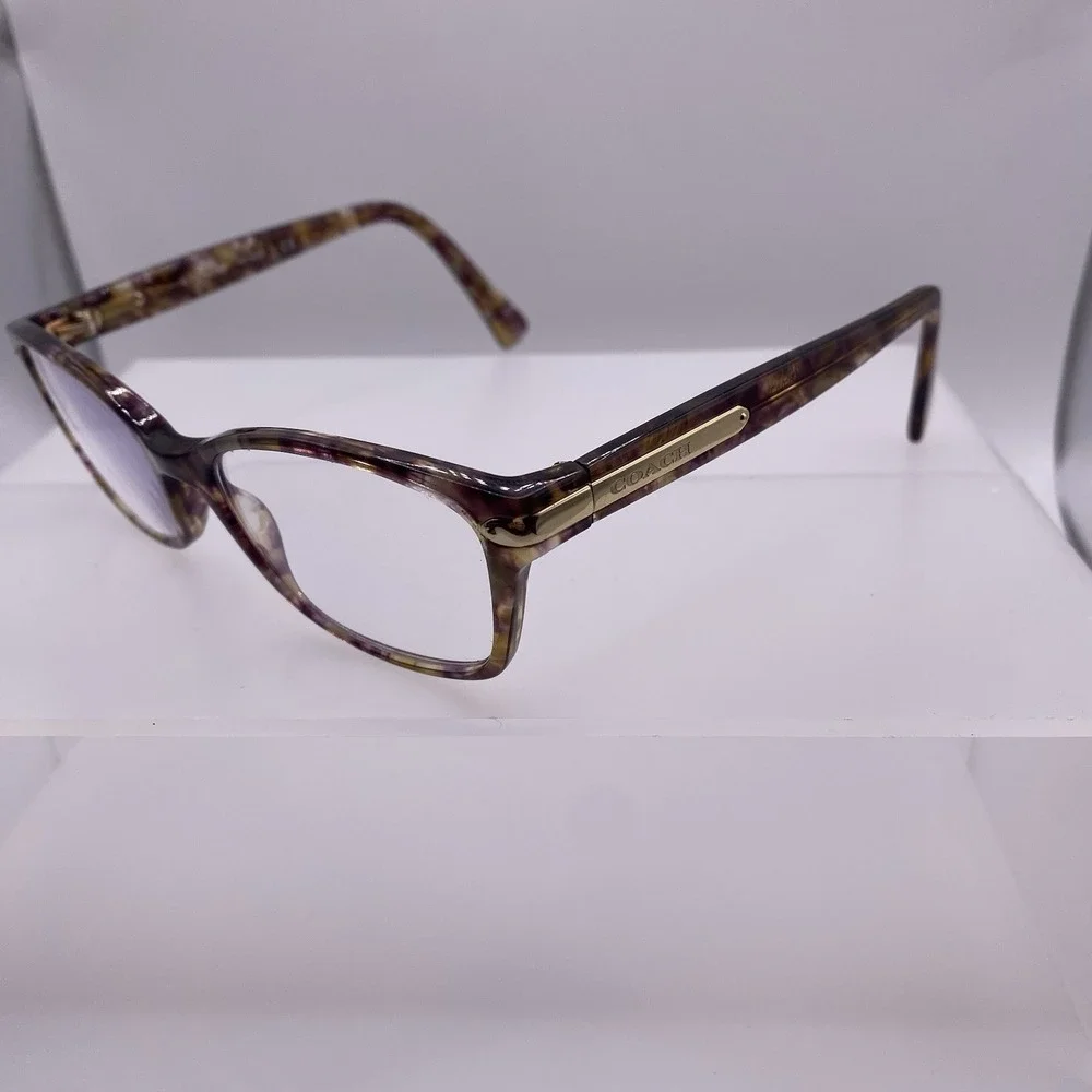 Coach Eyeglasses Women FRAME ONLY HC6065 51-17-135 Confetti Light Brown 001